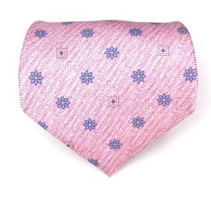 JOS. A. BANK Pink Purple Floral Flower Pattern Elegant 100% Silk Italian Necktie